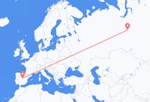 Flights from Kogalym, Russia to Madrid, Spain