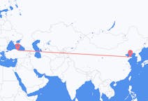 Flyg från Yantai, Kina till Samsun, Turkiet
