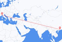 Flyg från Guangzhou, Kina till Genua, Italien