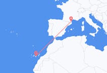 Vluchten van Perpignan, Frankrijk naar Las Palmas de Gran Canaria, Spanje
