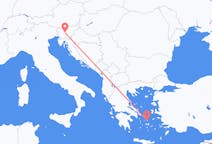 Flights from Ljubljana in Slovenia to Mykonos in Greece