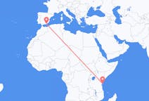 탄자니아 펨바 섬에서 출발해 스페인 알메리아로(으)로 가는 항공편