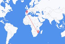 Flights from Inhambane, Mozambique to Madrid, Spain