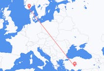 Flyreiser fra Konya, Tyrkia til Kristiansand, Norge