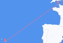 Fly fra Alderney til Ponta Delgada