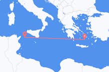 イタリアのパンテレリア島から、ギリシャのサントリーニ島までのフライト