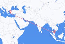 出发地 马来西亚出发地 瓜拉登嘉楼目的地 希腊科斯岛的航班