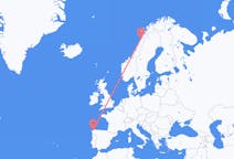 Vluchten van Bodø naar A Coruña