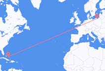 Flyreiser fra George Town, Bahamas til Gdańsk, Polen