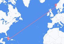 出发地 牙买加蒙特哥貝目的地 挪威卑爾根的航班