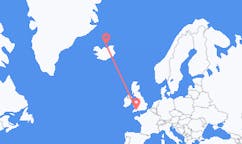 Vols de Grimsey, Islande pour Exeter, Angleterre