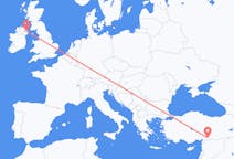 来自北爱尔兰的出发地 贝尔法斯特目的地 土耳其加濟安泰普的航班