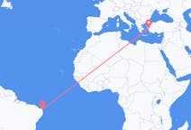Flyreiser fra Natal, Brasil til Izmir, Tyrkia