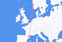Vols d’Haugesund, Norvège pour Barcelone, Espagne