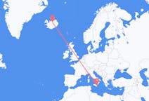Flug frá Catania, Ítalíu til Akureyrar, Íslandi