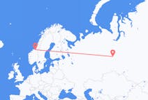 Flights from Khanty-Mansiysk, Russia to Trondheim, Norway