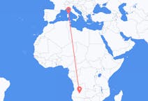 Flyreiser fra Menongue, Angola til Olbia, Italia