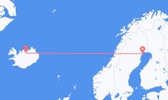 Vols de la ville de Luleå, Suède vers la ville d'Akureyri, Islande
