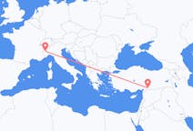 Loty z Gaziantep, Turcja z Turyn, Włochy