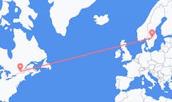 Flyreiser fra Montreal, Canada til Örebro, Sverige