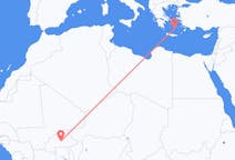 Flyreiser fra Ouagadougou, Burkina Faso til Santorini, Hellas