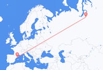 Fly fra Novyj Urengoj til Barcelona