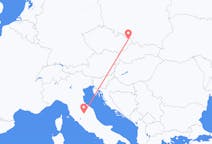 Flyreiser fra Ostrava, Tsjekkia til Perugia, Italia