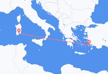 出发地 希腊出发地 科斯岛目的地 意大利卡利亚里的航班