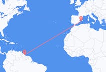 Flyreiser fra Georgetown, Guyana til Ibiza, Spania