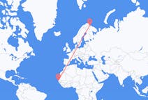Vluchten van Dakar naar Kirkenes