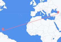 Flyreiser fra Bridgetown, Barbados til Erzurum, Tyrkia