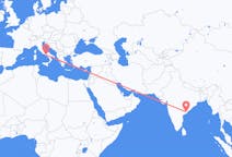 Vluchten van Rajahmundry, India naar Napels, Italië