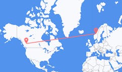 出发地 加拿大乔治王子城目的地 挪威厄尔兰的航班