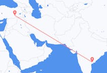 Flug frá Vijayawada, Indlandi til Diyarbakir, Tyrklandi