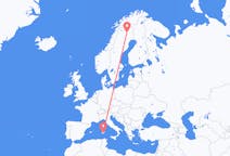 Flyreiser fra Gällivare, Sverige til Cagliari, Italia