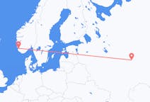 Fly fra Josjkar-Ola til Stavanger