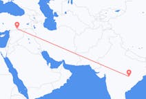 インドのライプールから、トルコのシャンルウルファまでのフライト