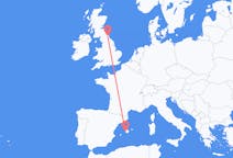 Flyrejser fra Palma de Mallorca, Spanien til Newcastle upon Tyne, England