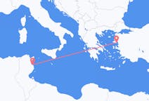Loty z Monastir, Tunezja z Mitylena, Grecja