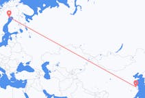 Flyrejser fra Changzhou, Kina til Luleå, Sverige