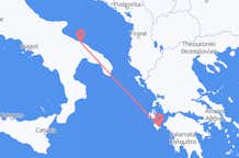Vluchten van Zakynthos-eiland, Griekenland naar Bari, Italië