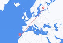 Vluchten van Lappeenranta, Finland naar Lanzarote, Spanje