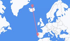 アイスランドのグリムジーから、ポルトガルのリスボンまでのフライト