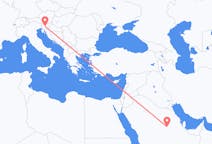 Flyreiser fra Riyadh, til Ljubljana