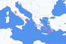 イタリアのローマからから、ギリシャのカルパトス島までのフライト