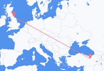 Flights from Erzincan, Turkey to Durham, England, the United Kingdom