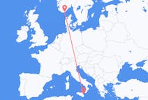 Flights from Kristiansand, Norway to Catania, Italy