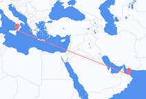 Flyreiser fra Muscat, Oman til Reggio di Calabria, Italia