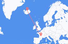 Flyg från Brive-la-gaillarde, Frankrike till Akureyri, Island