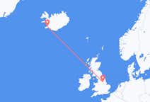 来自英格兰的出发地 唐卡斯特目的地 冰岛雷克雅未克的航班